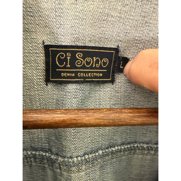 Ci Sono Denim Collection Light Wash Womens Cropped Jean Jacket With Button Front - Picture 3 of 7